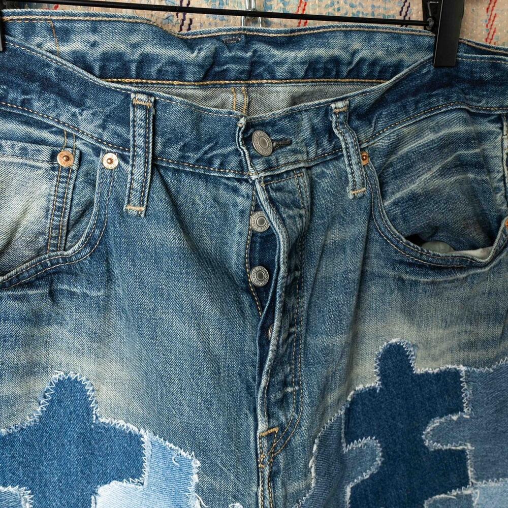 Custom levis patchwork jeans 34x34 - Picture 4 of 5